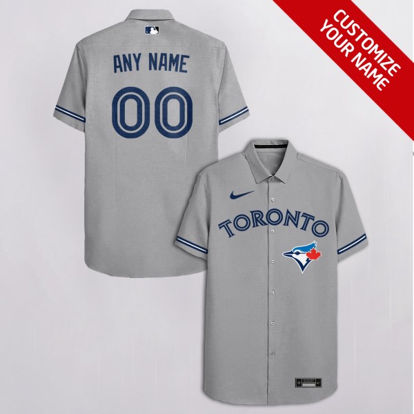 Toronto Blue Jays MLB Personalized Gray Hawaiian Shirt
