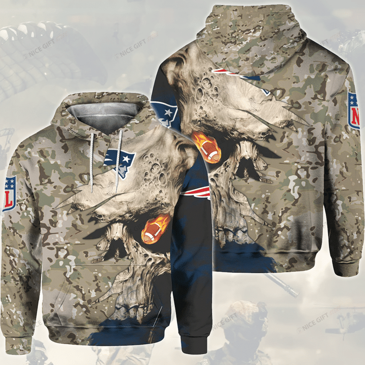 NFL New England Patriots Camouflage 3D Hoodie