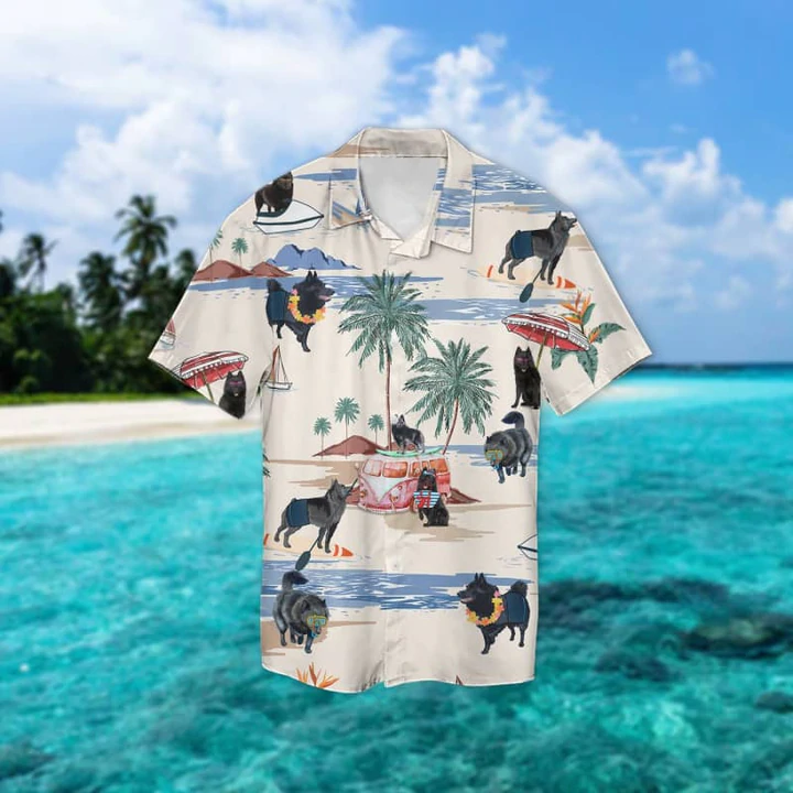 Schipperke Summer Beach Aloha Hawaiian Shirt
