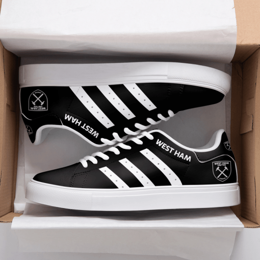 West Ham United Black And White Stan Smith Low Top Shoes