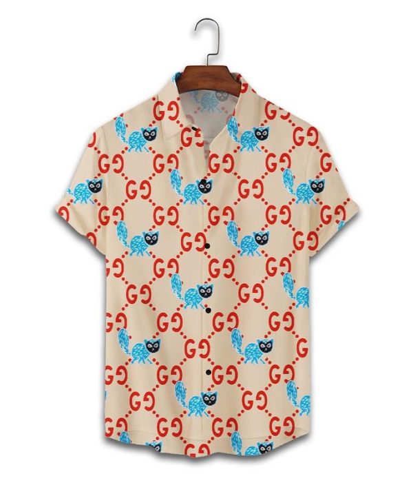 Gucci cat monogram hawaiian shirt and short