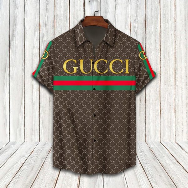 Gucci ophidia brown hawaiian shirt and short