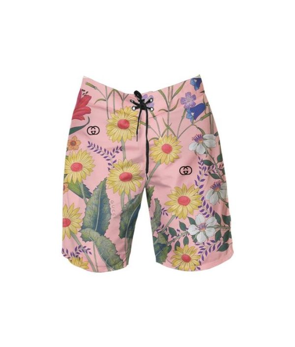 Gucci pink flower hawaiian shirt and short