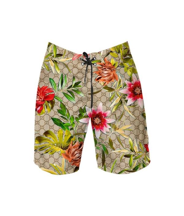 Gucci monogram flower hawaiian shirt and short