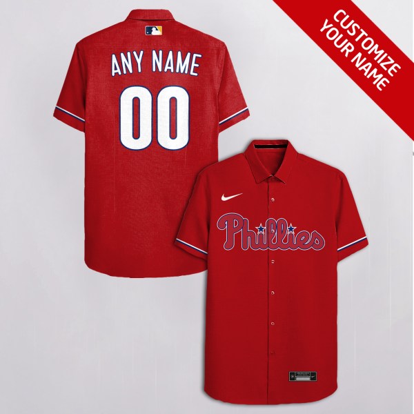 Philadelphia Phillies NFL Red Personalized Hawaiian Shirt