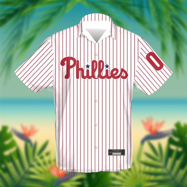 Philadelphia Phillies MLB White Red Personalized Hawaiian Shirt