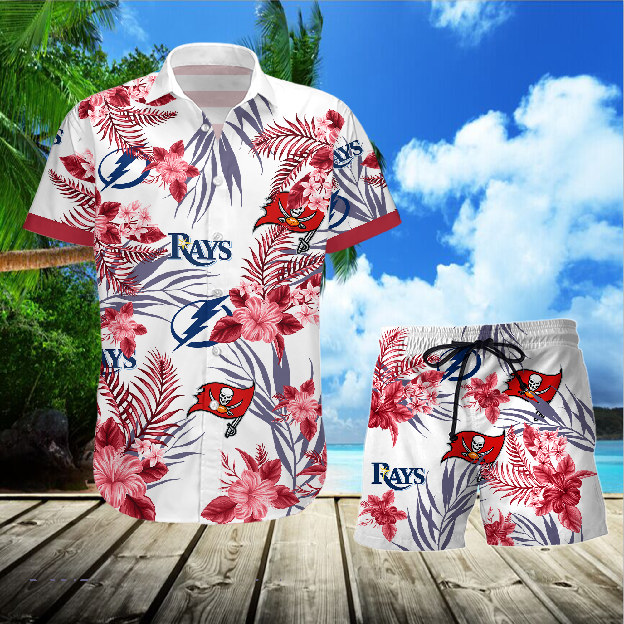 Tampa Bay Lightning Tampa Bay Buccaneers Tampa Bay Rays Hawaiian Shirt
