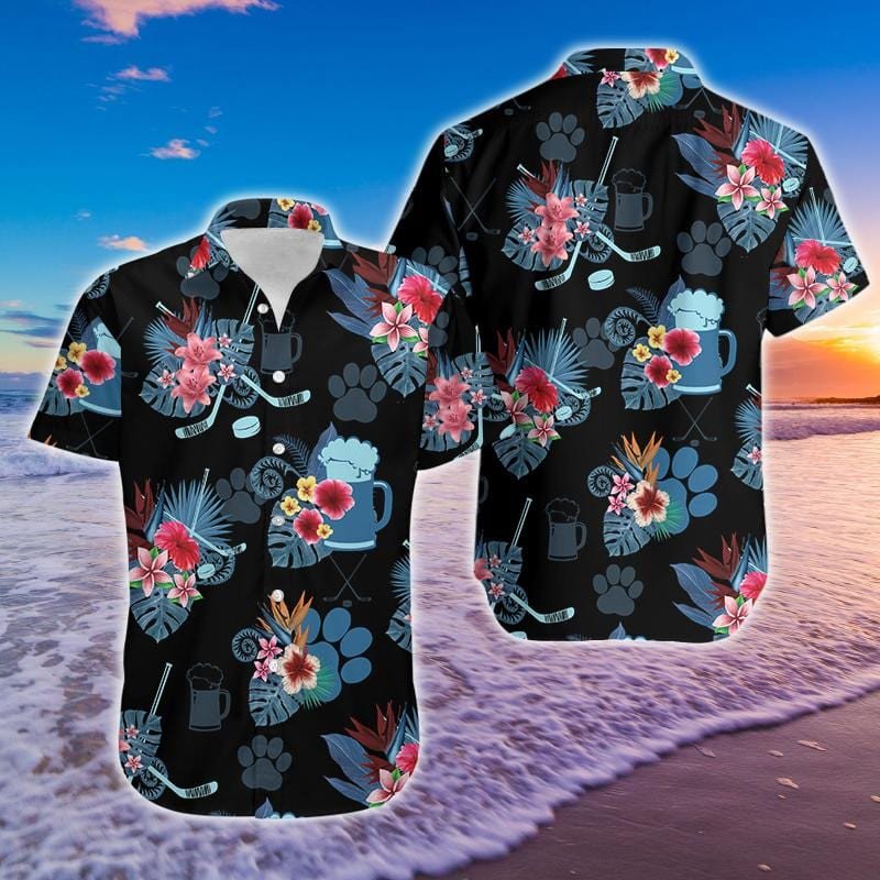Hockey And Beer For Life Tropical Hawaiian Shirts