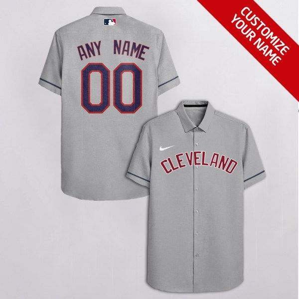 Cleveland Indians NFL Grey Personalized Hawaiian Shirt