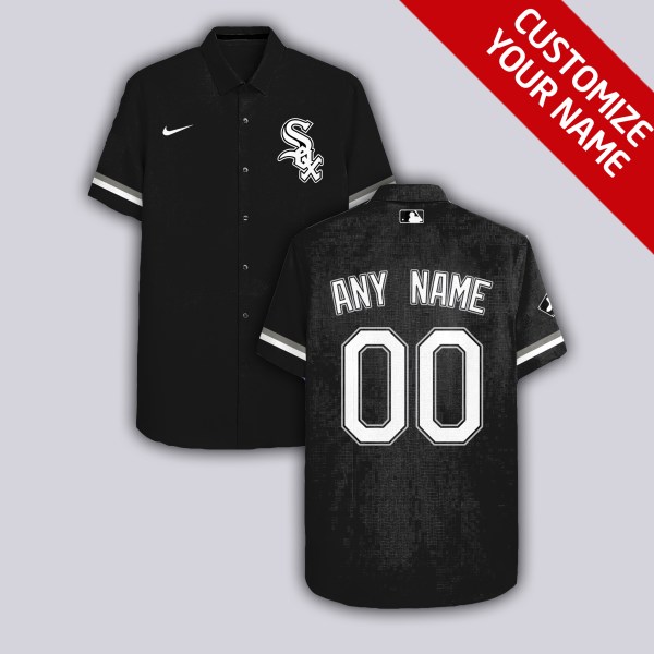 NFL Chicago White Sox Black Personalized Hawaiian Shirt