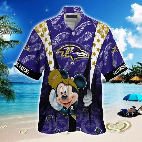 Baltimore Ravens NFL Mickey Mouse Hawaiian Shirt