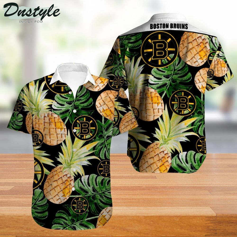 Boston Bruins Tropical Flowers Summer Hawaiian Shirt