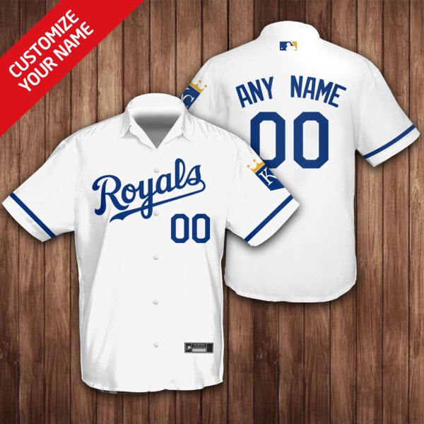 Kansas City Royals MLB White 00 Personalized Hawaiian Shirt