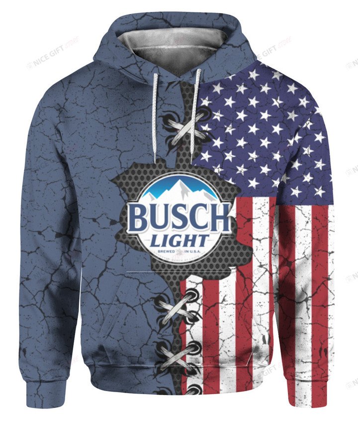 Busch Light American Flag 3D Hoodie