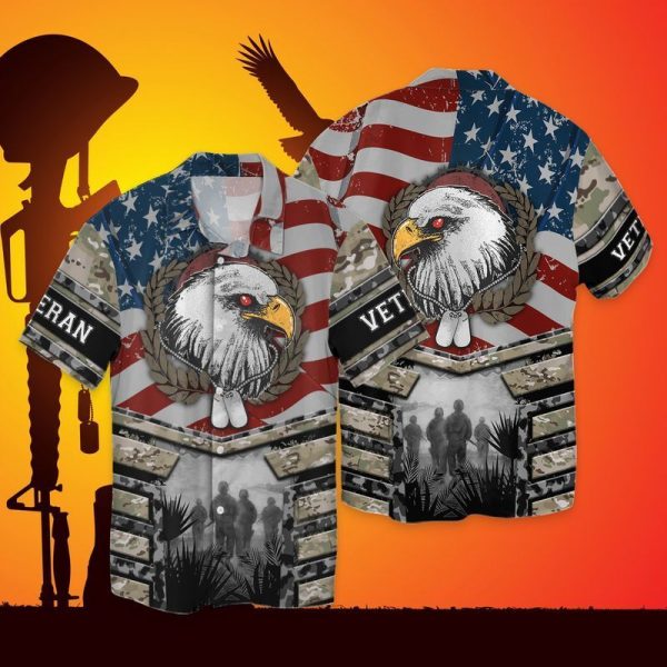 American Eagle Veteran Independence Day Hawaiian Shirt