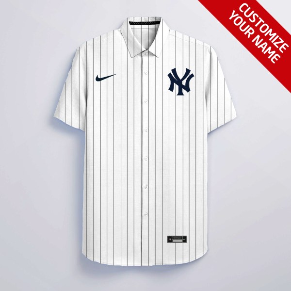 New York Yankees NFL White Personalized Hawaiian Shirt