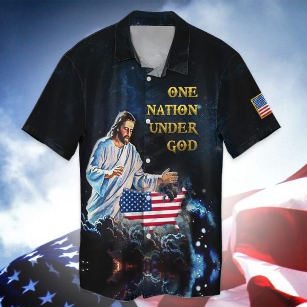 American Jesus One Nation Under God 4th Of July Independence Day Hawaiian Shirt