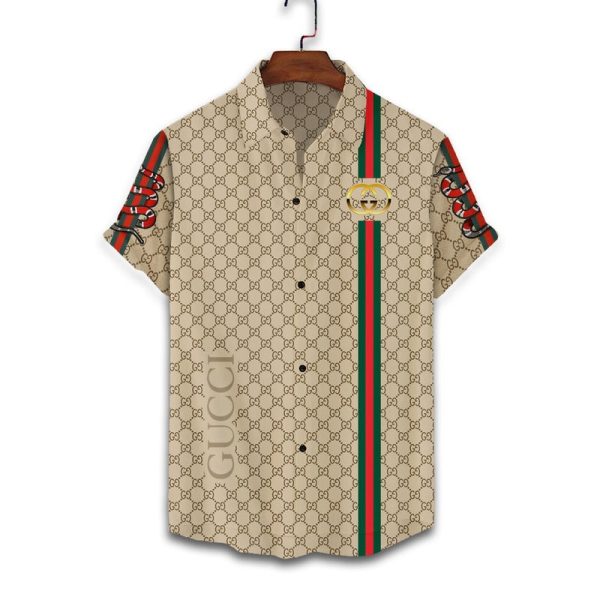 Gucci monogram snake hawaiian shirt and short