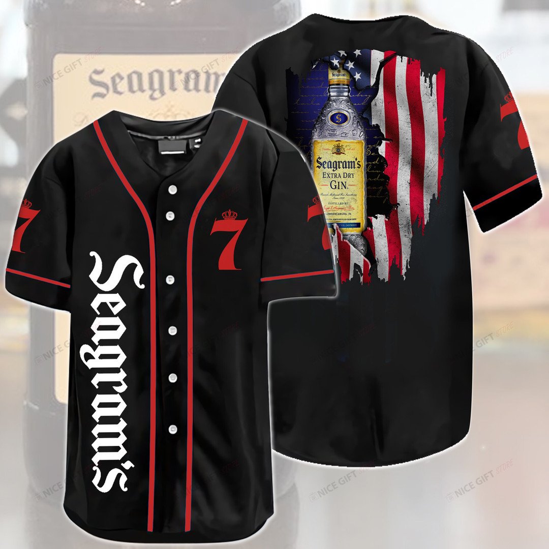 Seagram's Extra Dry Gin American Flag Baseball Jersey