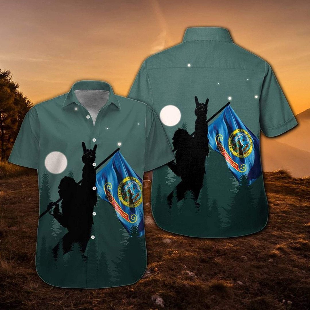 Idaho Proud Bigfoot Sasquatch American Hawaiian Shirts