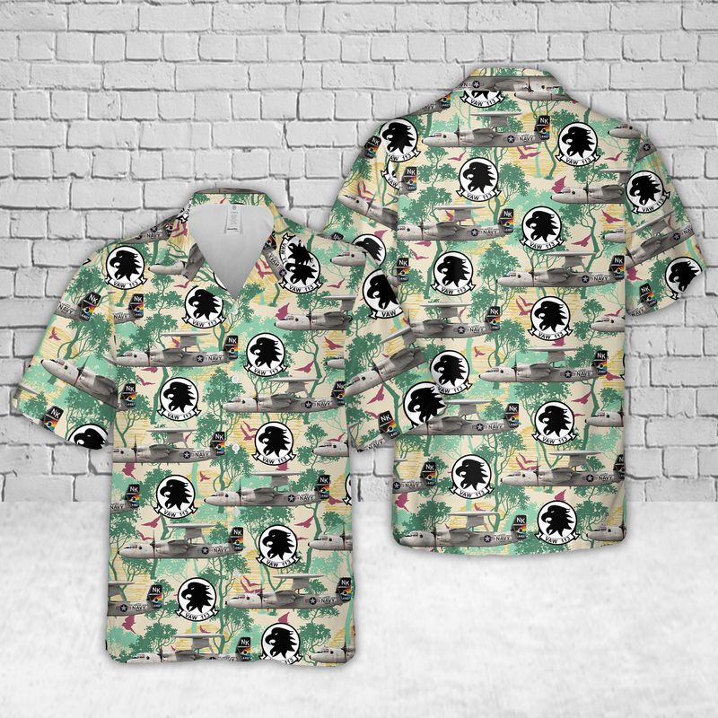 US Navy VAW-113 Black Eagles E-2D Hawaiian Shirt Hawaiian Shirt