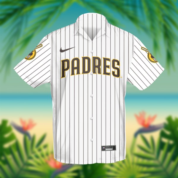 MLB San Diego Padres White Personalized Hawaiian Shirt