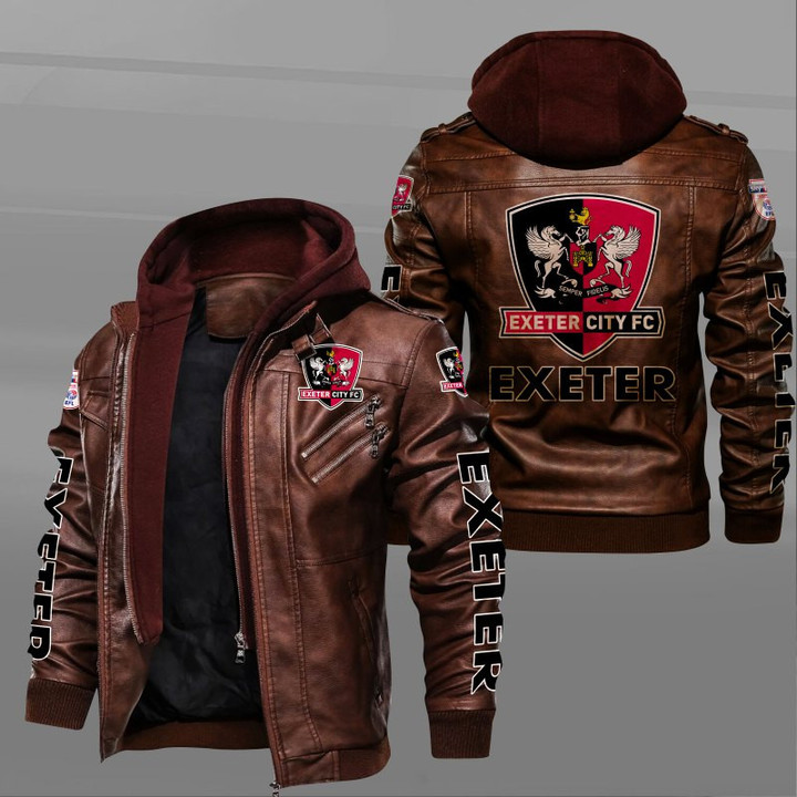 Exeter City FC Leather Jacket