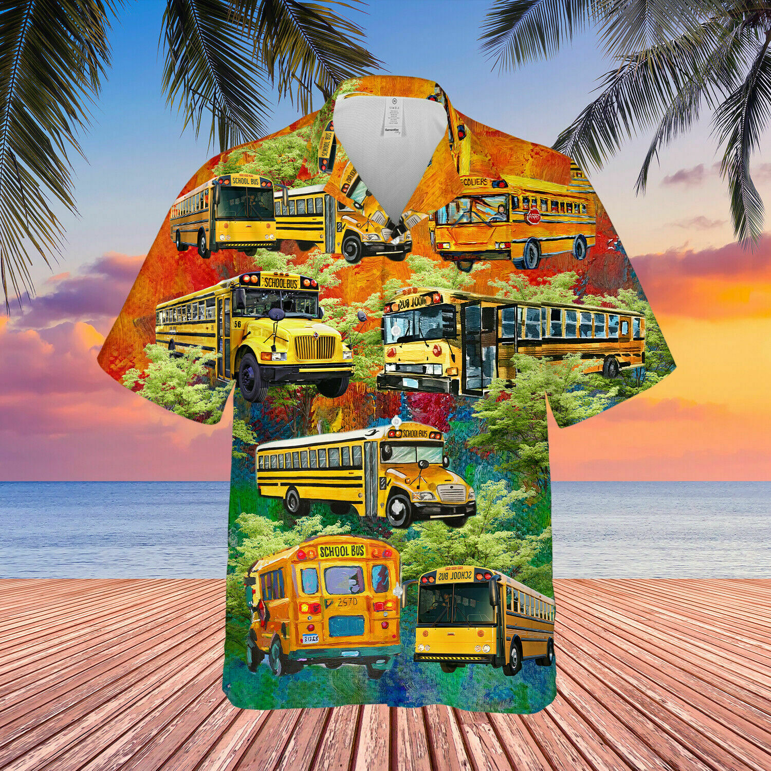 10-4 School Bus Driver Unisex Summer Hawaiian Shirt