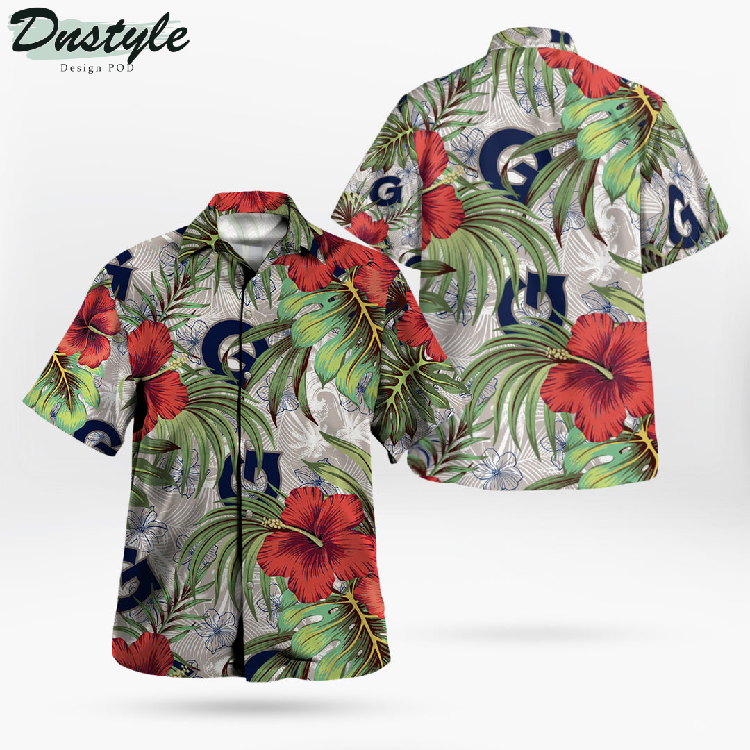Georgetown Hoyas Hibiscus Tropical Hawaii Shirt