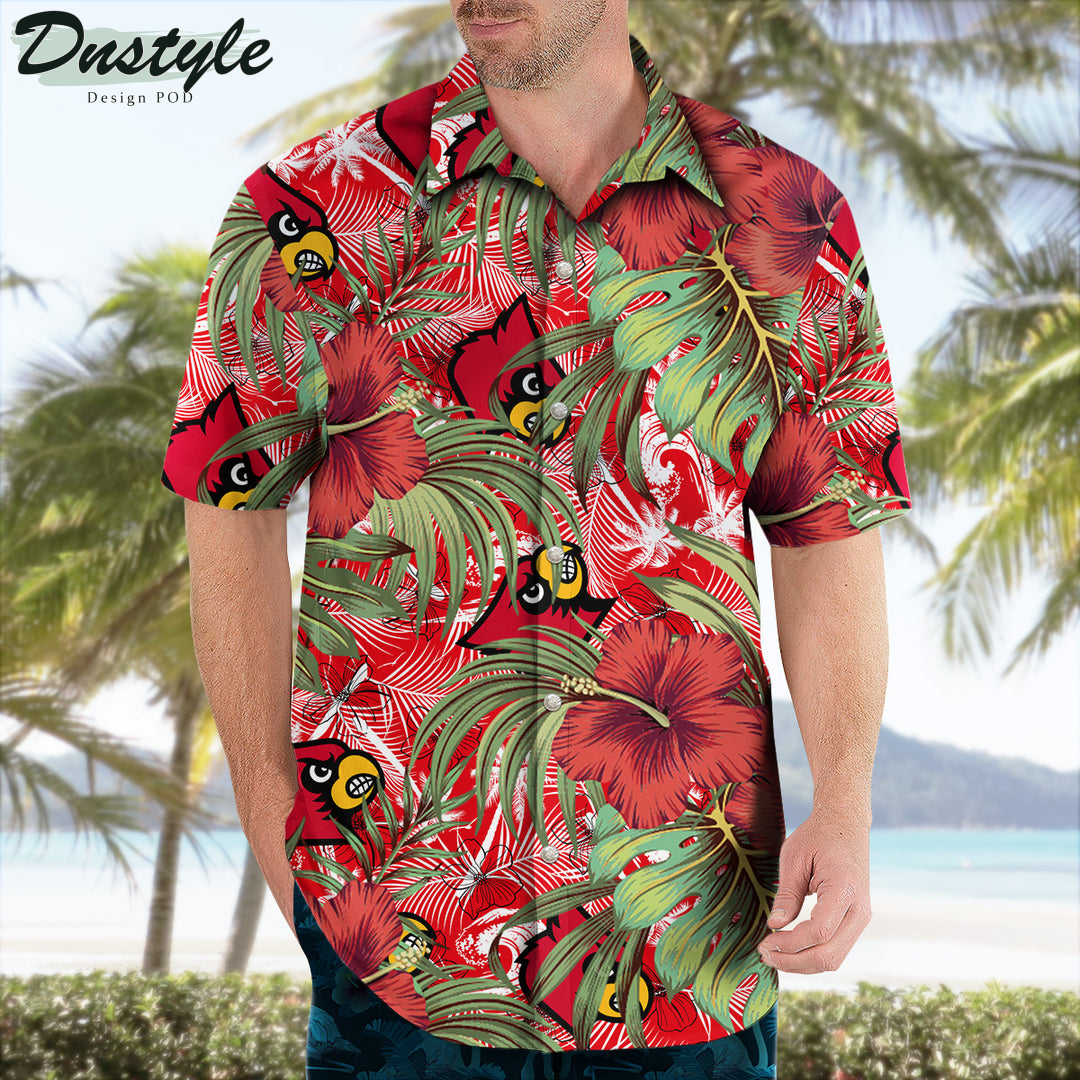 Louisville Cardinals Hibiscus Tropical Hawaii Shirt