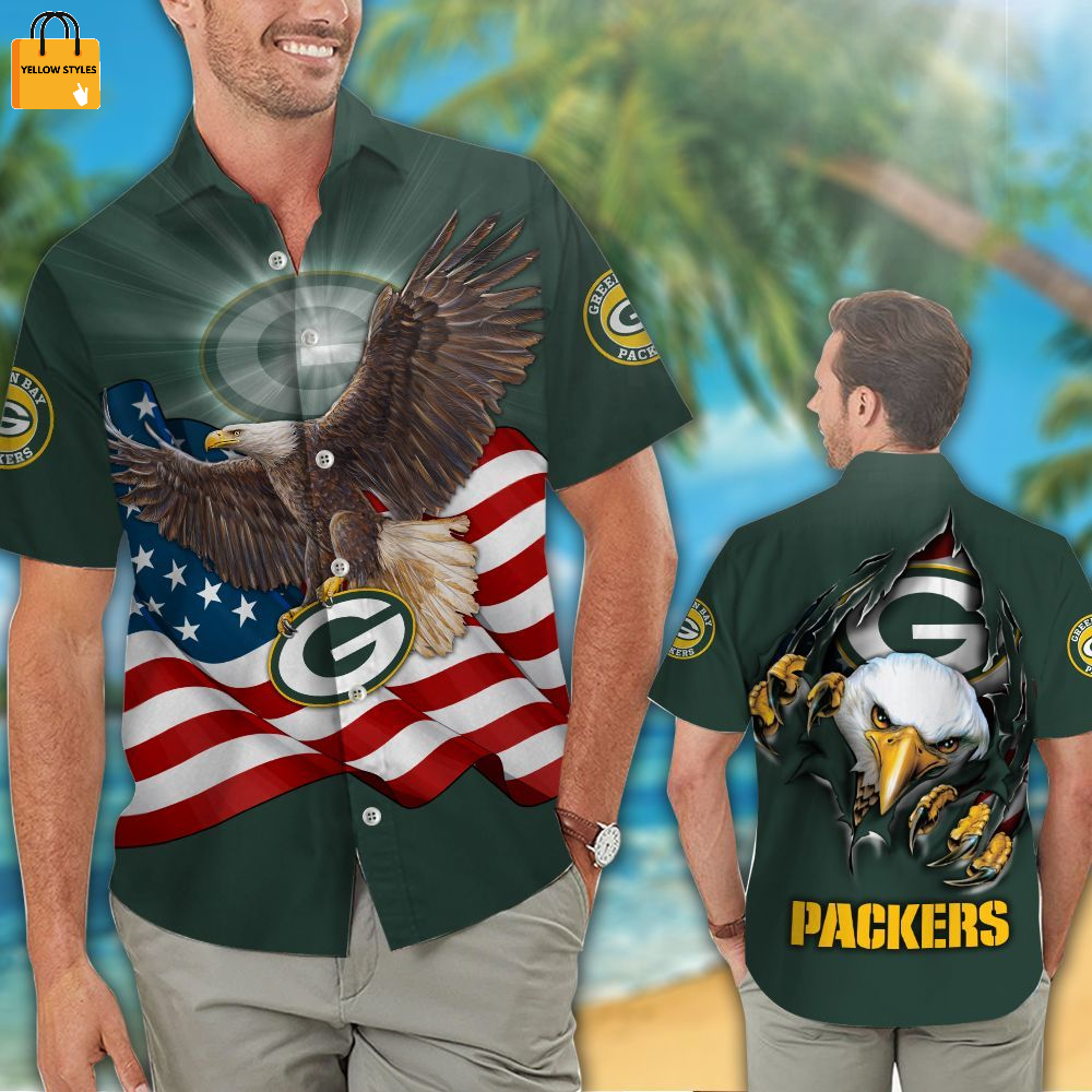 Green Bay Packers Custom Name NFL Hawaiian Shirt And Shorts Gift For Men  And Women Fans - Banantees