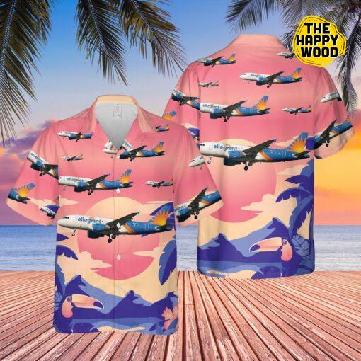 Allegiant Air Airbus Pink Hawaiian Shirt
