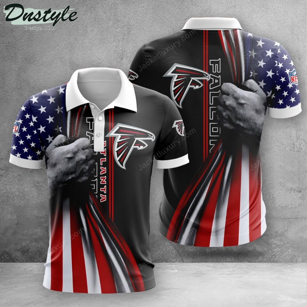 Atlanta Falcons American Flag Polo Shirt