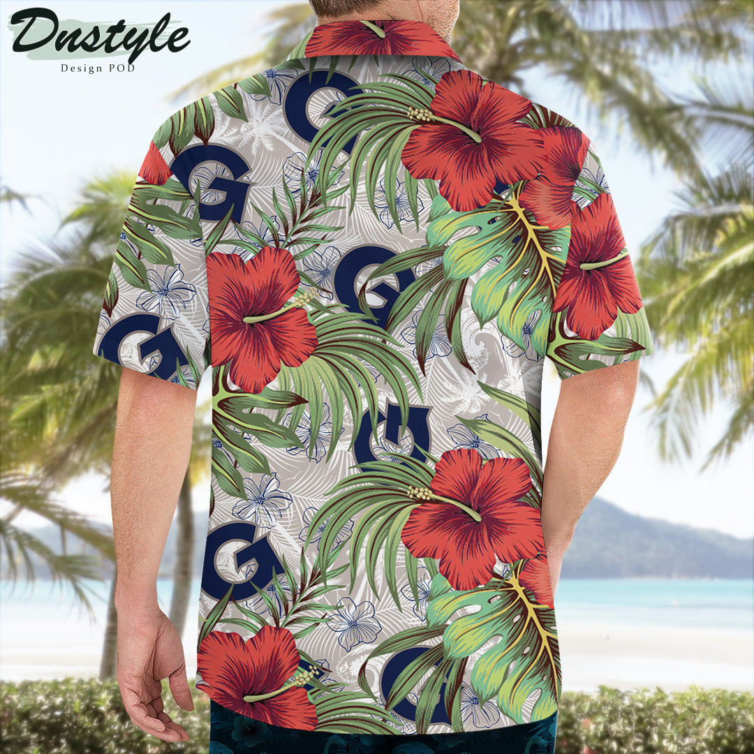 Georgetown Hoyas Hibiscus Tropical Hawaii Shirt