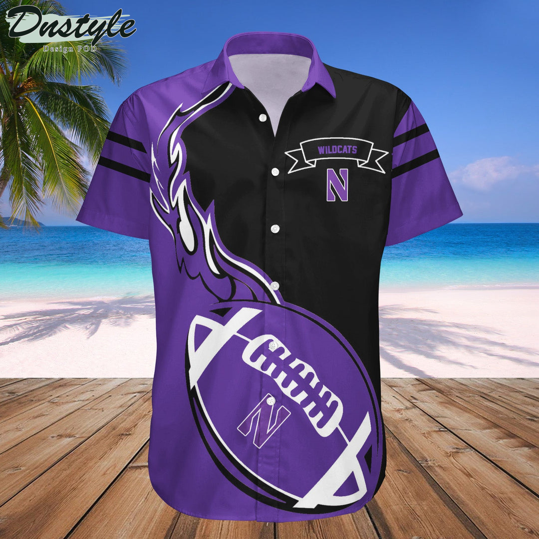 NCAA Northwestern Wildcats Flame Ball Hawaii Shirt