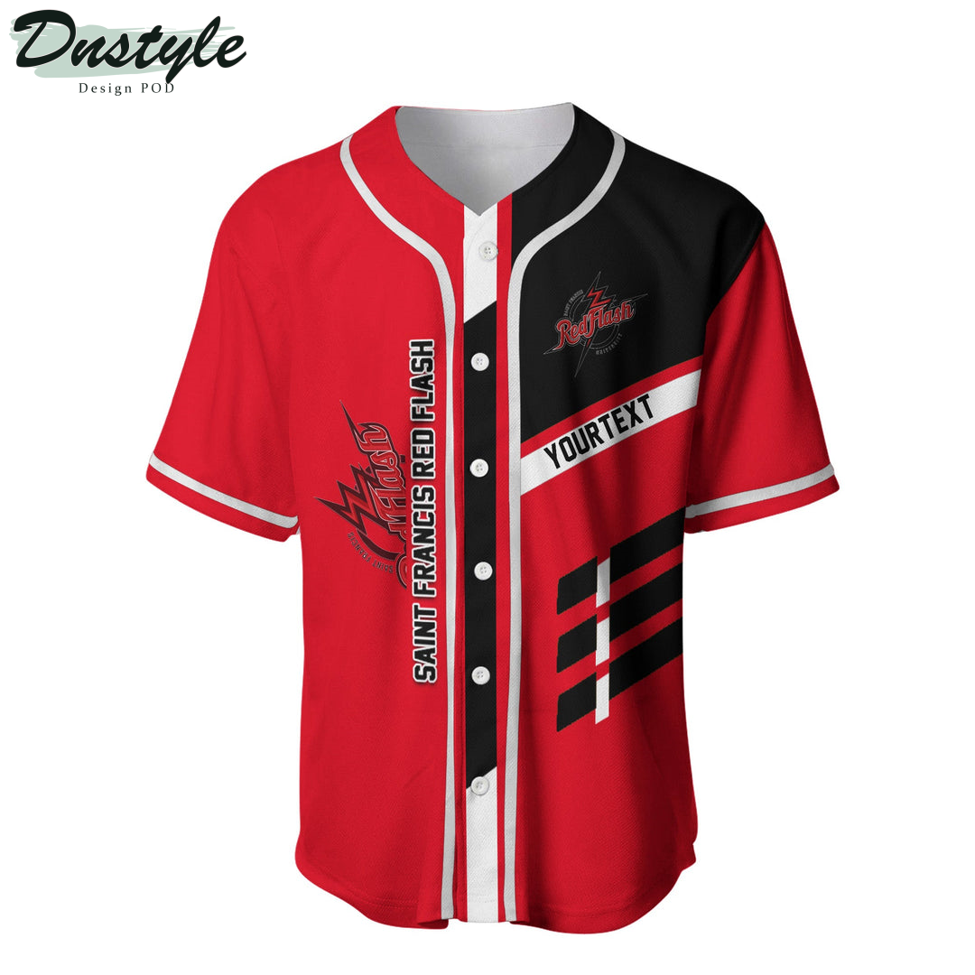 Saint Francis Red Flash Custom Name Baseball Jersey