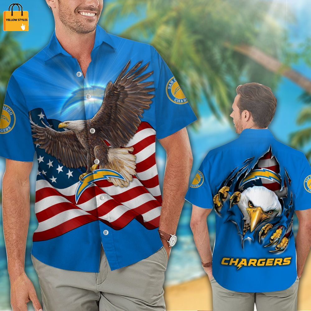 Las Vegas Raiders American Eagle NFL US Flag Hawaiian Shirts And Shorts