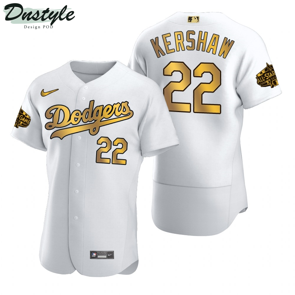 Clayton Kershaw Los Angeles Dodgers White Gold 2022 MLB All-Star Game Jersey