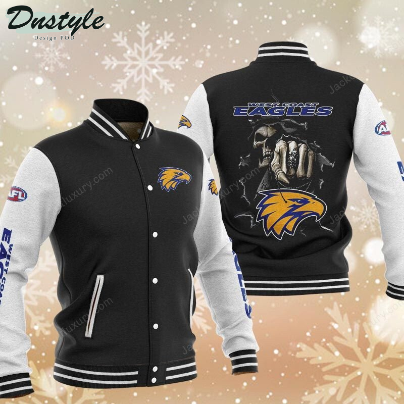 West Coast Eagles Skull Baseball Jacket