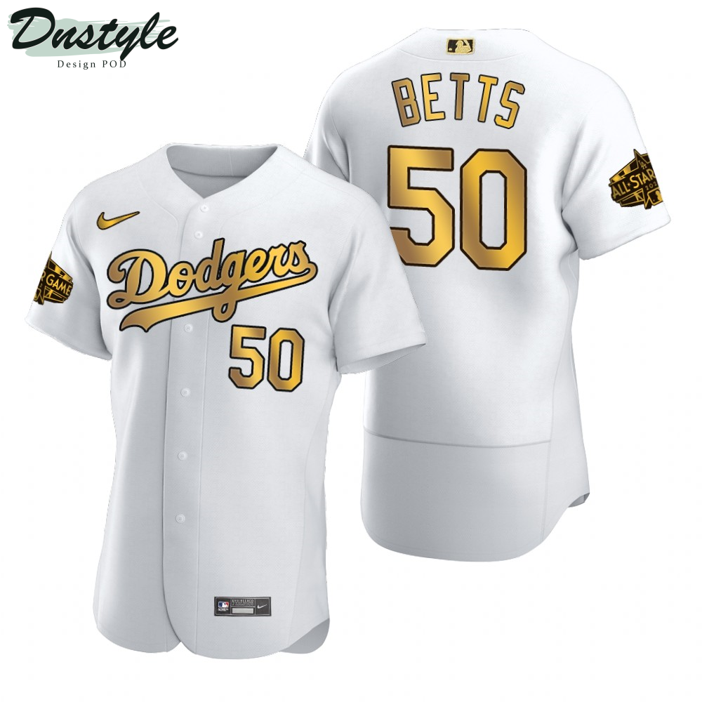 Mookie Betts Los Angeles Dodgers White Gold 2022 MLB All-Star Game Jersey