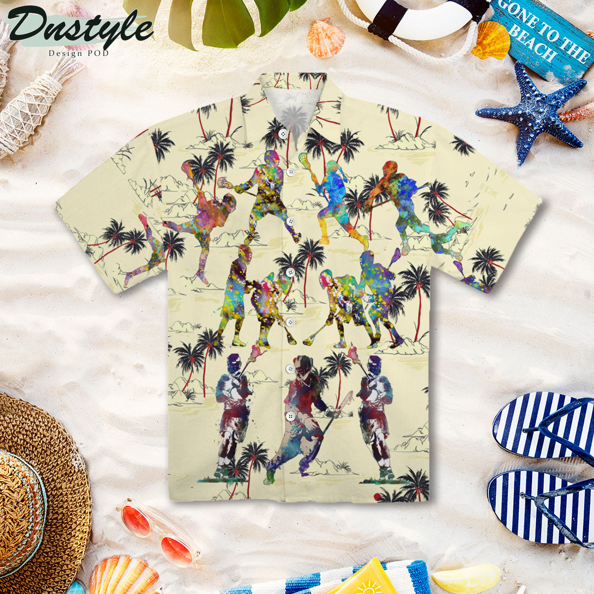 Colorful Lacrosse Player Hawaiian Shirt