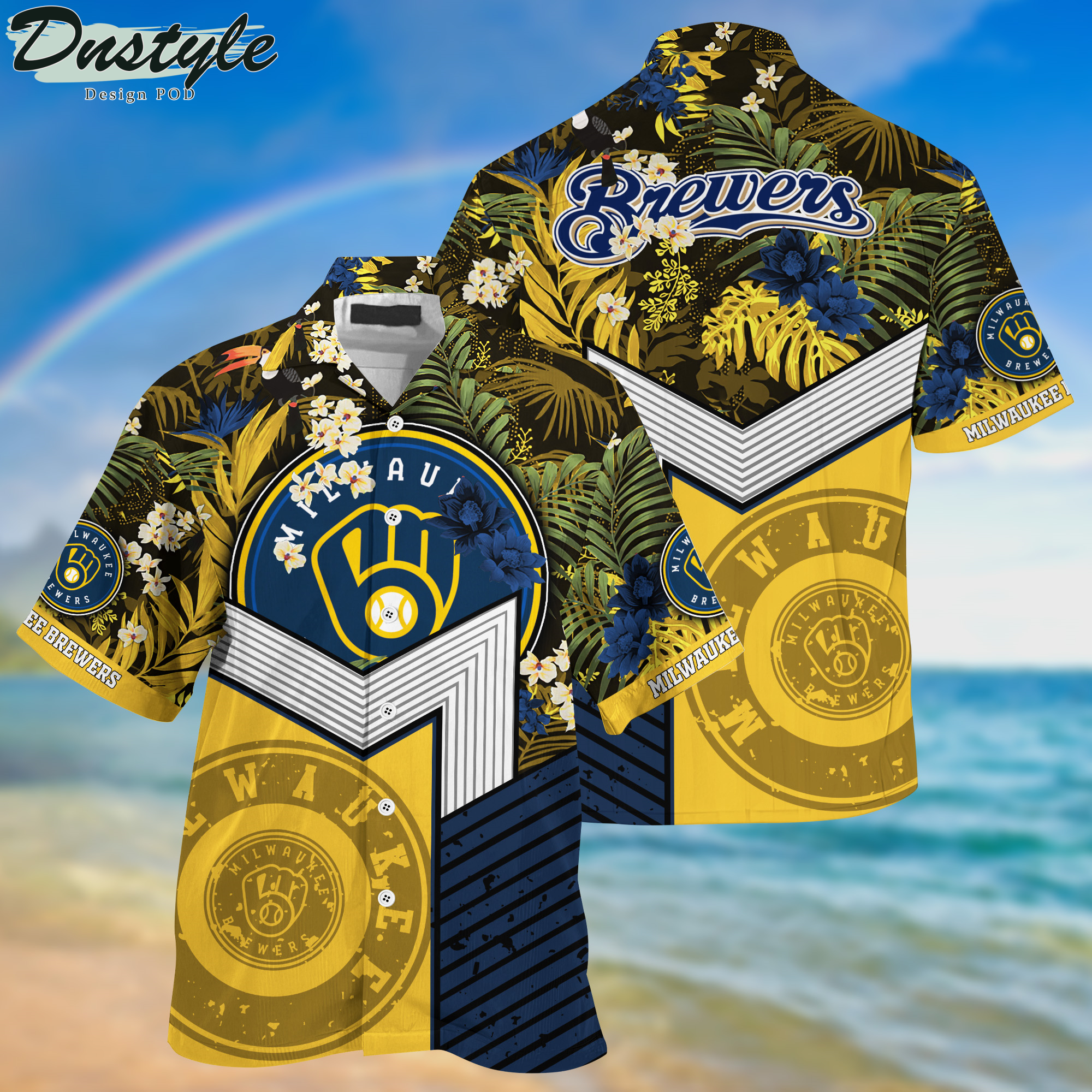 Milwaukee Brewers Tropical New Collection Hawaii Shirt And Shorts