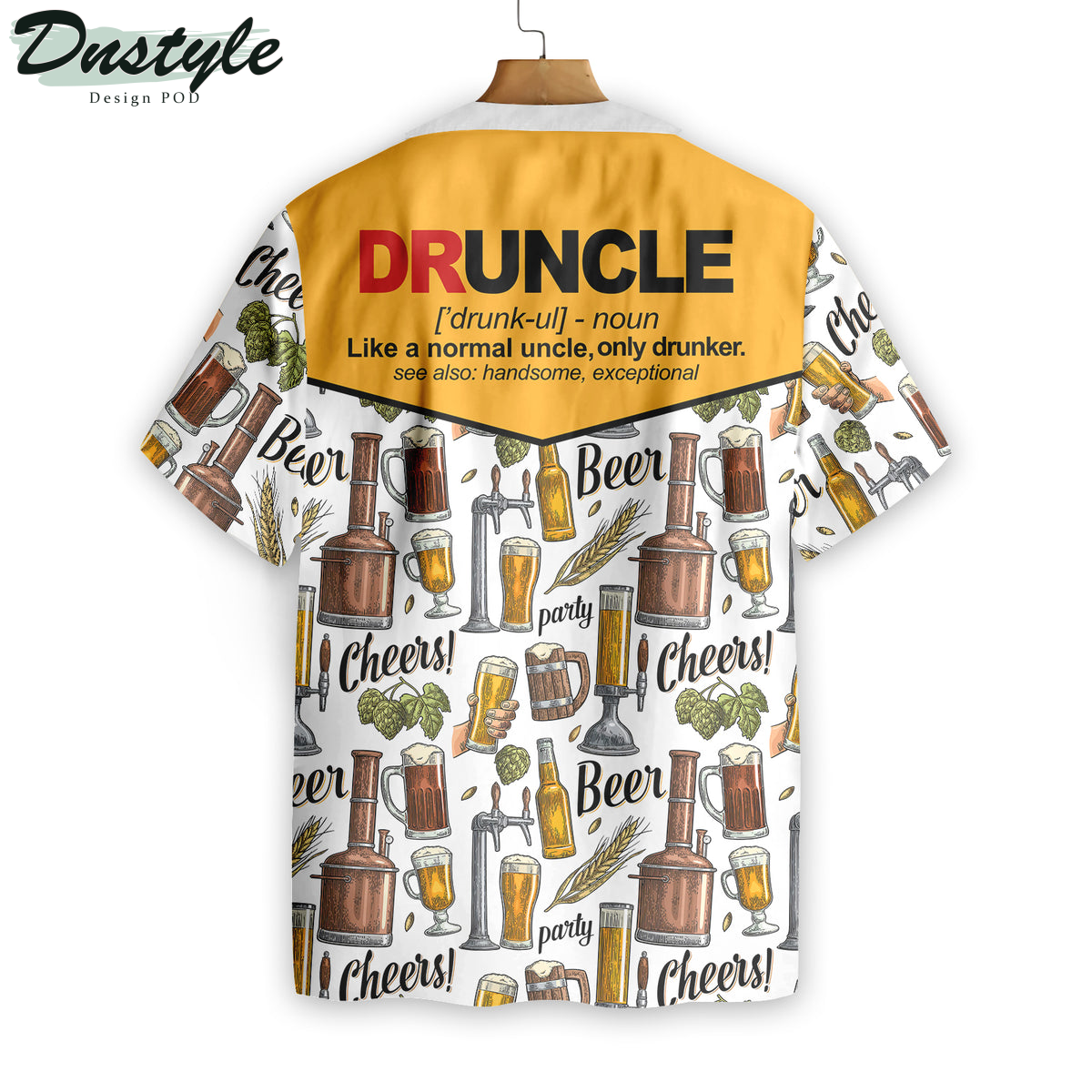 Druncle Beer White Hawaiian Shirt