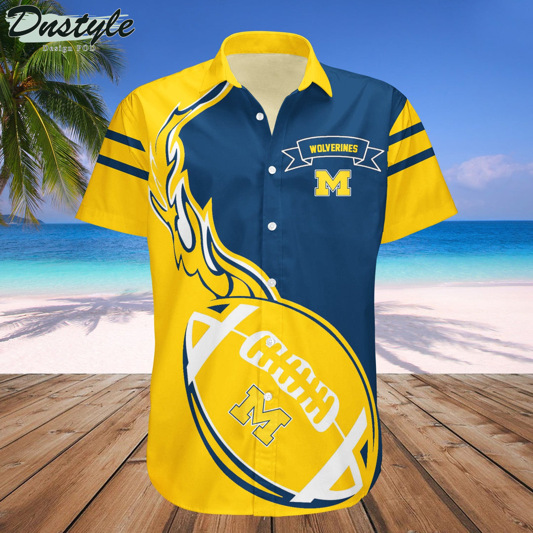 NCAA Michigan Wolverines Flame Ball Hawaii Shirt