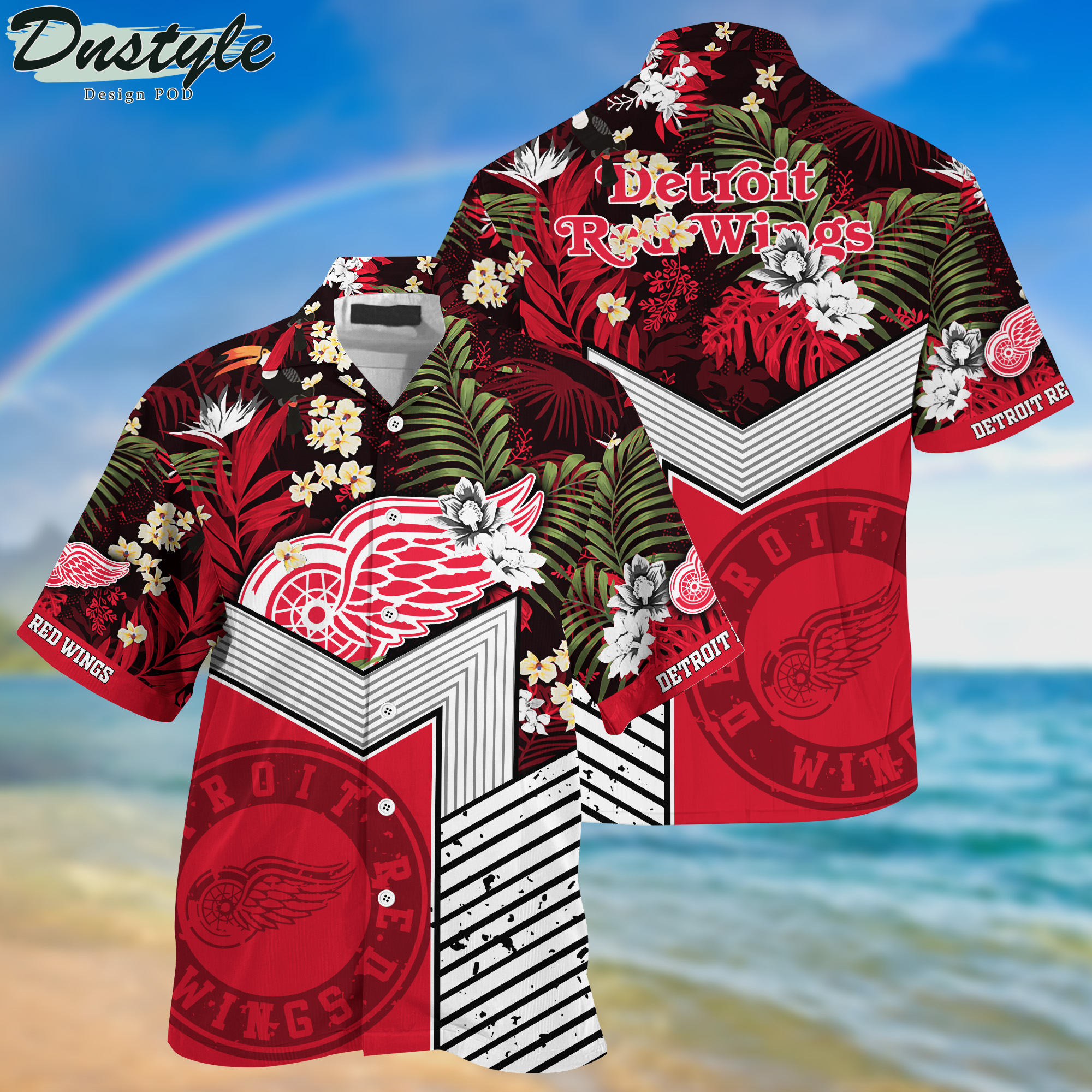 Detroit Red Wings Hawaii Shirt And Shorts New Collection