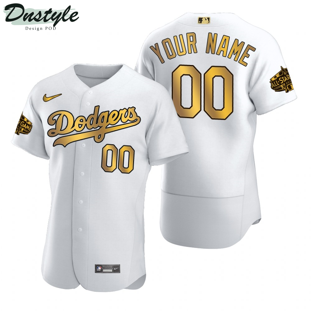 Custom Los Angeles Dodgers White Gold 2022 MLB All-Star Game Jersey