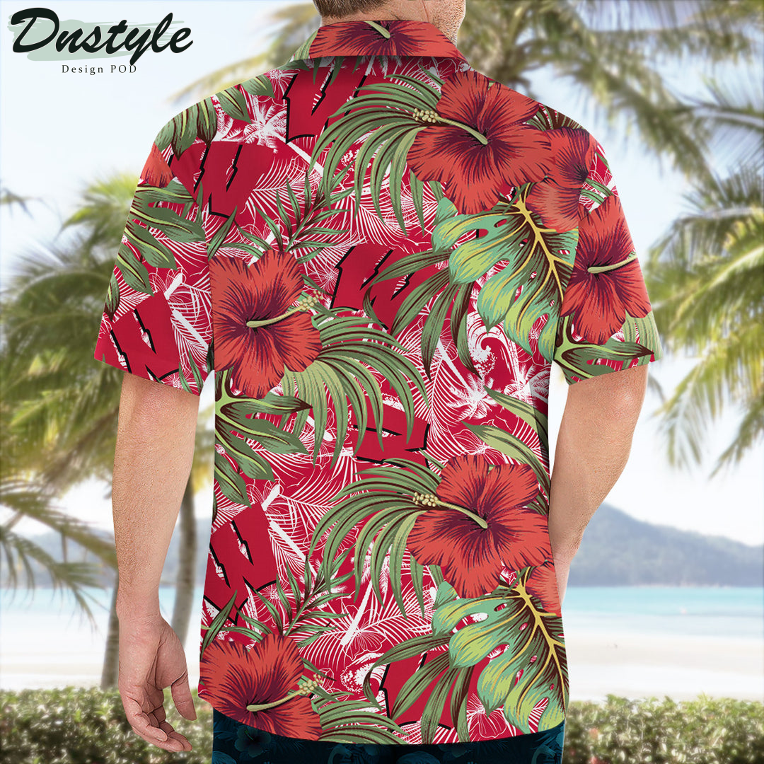 Wisconsin Badgers Hibiscus Tropical Hawaii Shirt