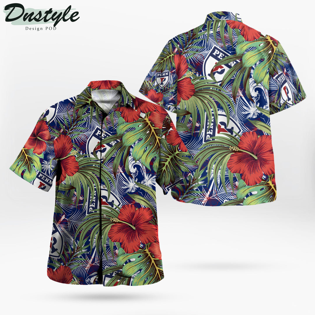 Penn Quakers Hibiscus Tropical Hawaii Shirt