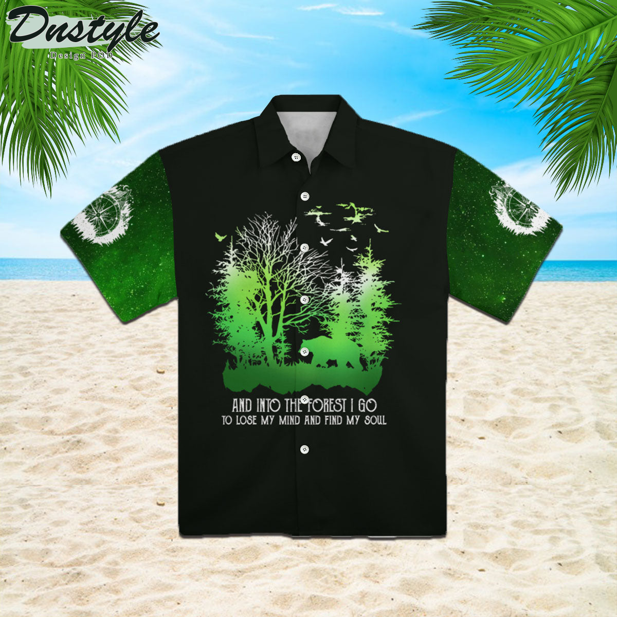 Camping Green Hawaiian Shirt