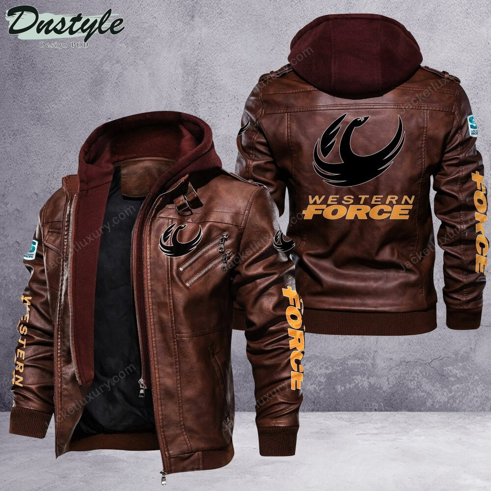 Western Force rugby leather jacket